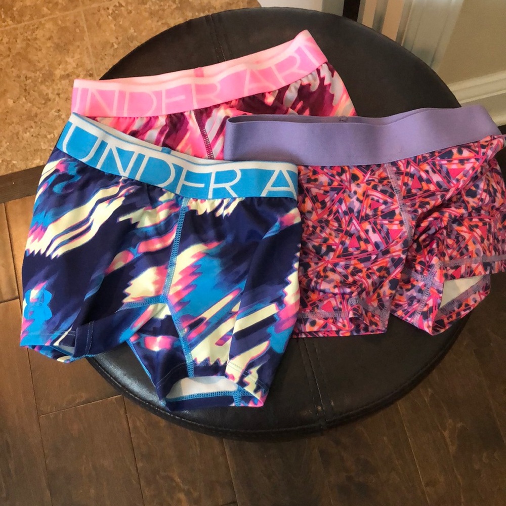 2 Under Armour bike shorts and 1 Danskin bundle S